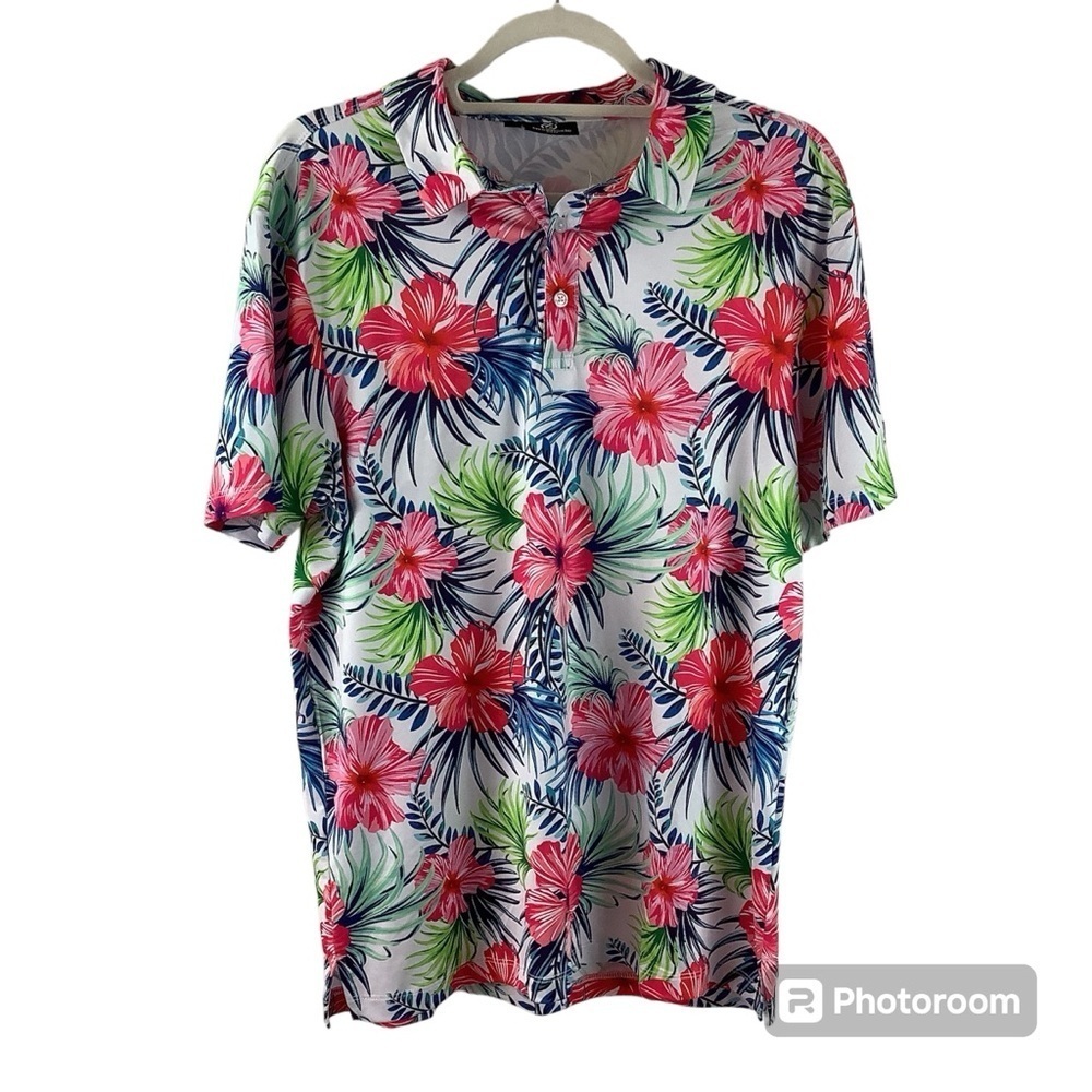 Greenside Golf Tropical Print Polo Shirt